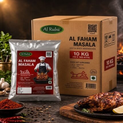 Al Ruba Al Faham Masala – 10KG Pack (10 × 1KG Kits) | Hot & Spicy Arabian Chicken Marinade Mix | By Madhur Food Products